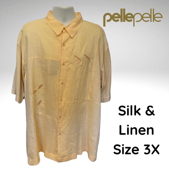 Other - Vintage Pelle Pelle Marc Buchanan Men’s Silk & Linen Shirt 3XL